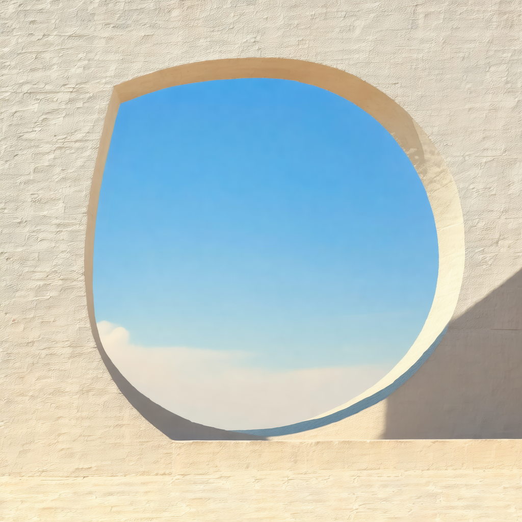 Large, round, white structure with a hole in the center