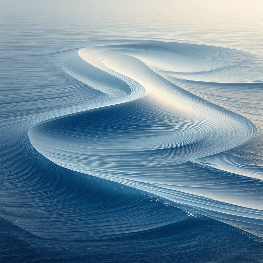 Painting of a wave in the ocean