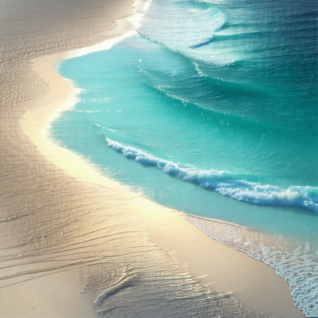 Beautiful beach scene with a large body of water, likely ...