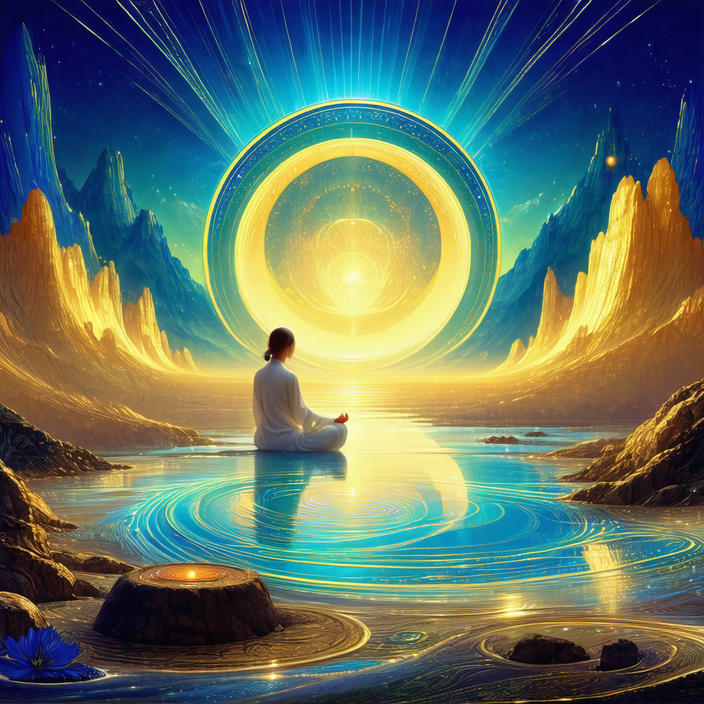 Woman sitting in a body of water, possibly a lake or a river