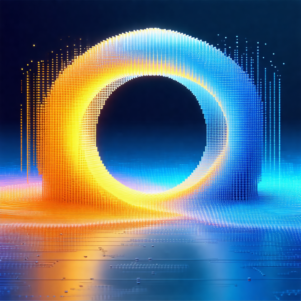 Large, brightly lit circle with a blue hue