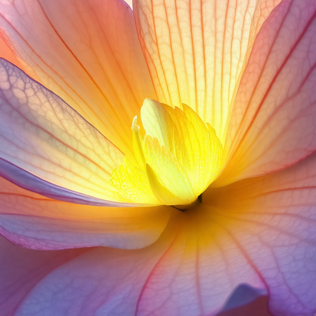 Beautiful flower with a yellow center, surrounded by a pu...