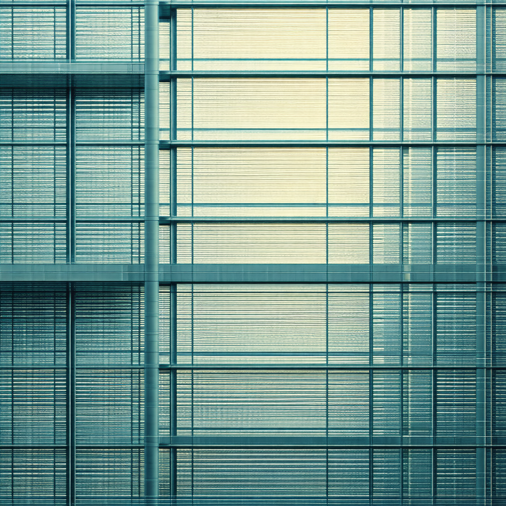 Large building with a blue glass exterior