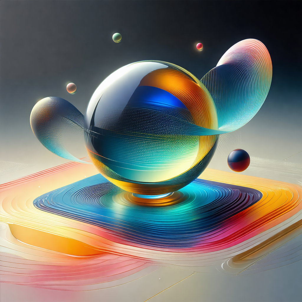 Large, colorful, and shiny sphere floating in the air