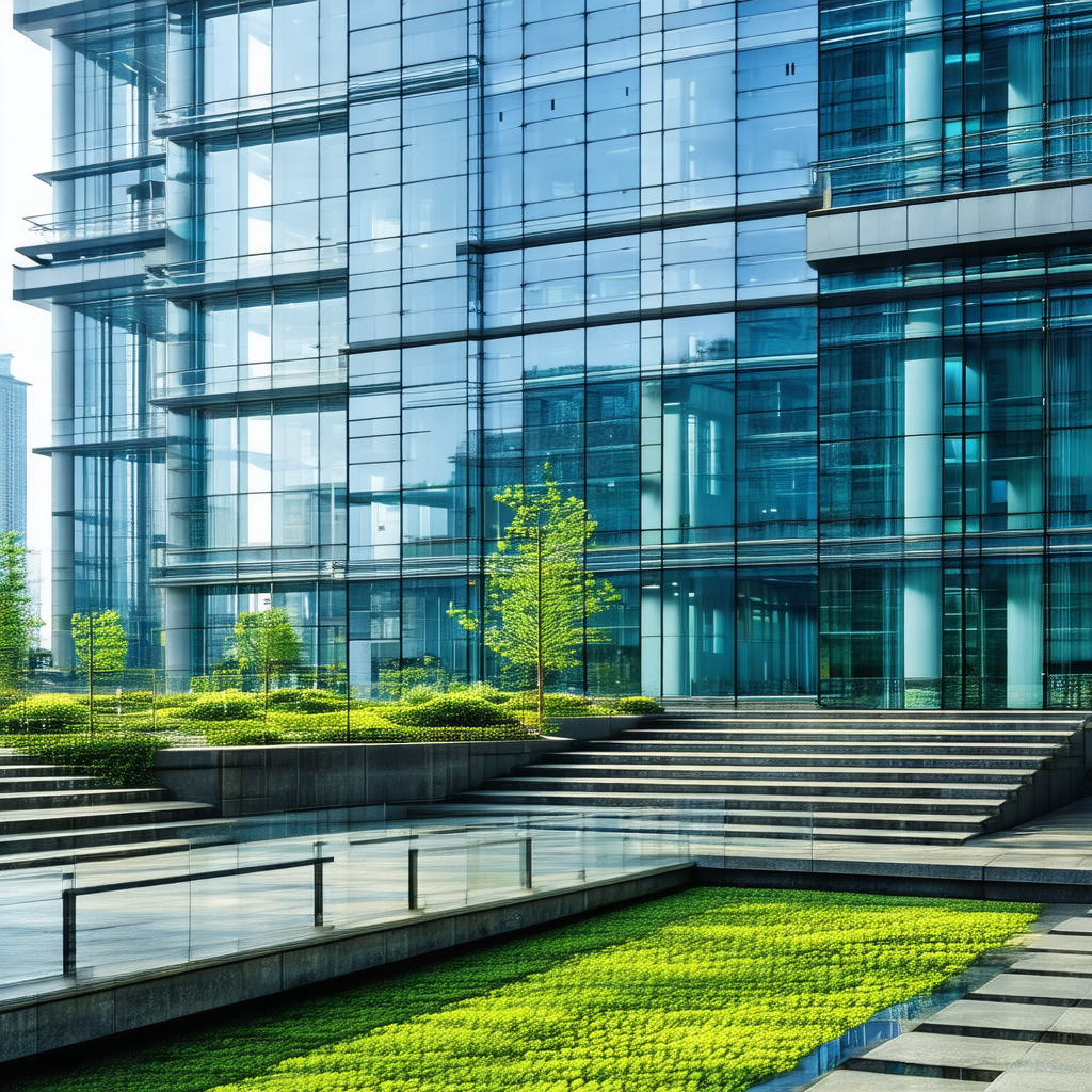 Large building with a reflective glass exterior