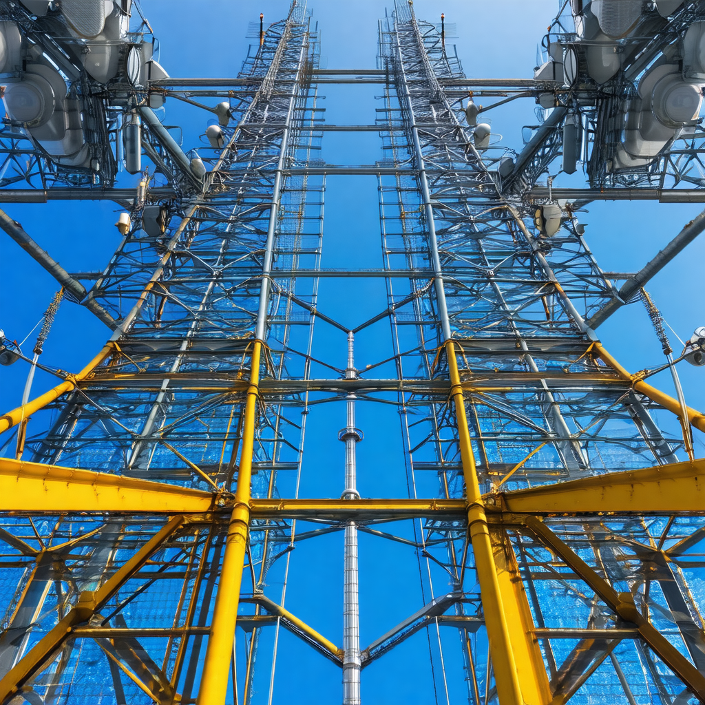 Large tower with a blue sky in the background