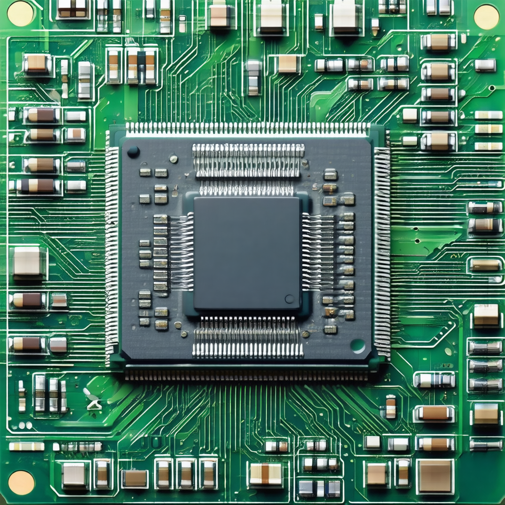 Close-up of a computer chip, which is the heart of a comp...