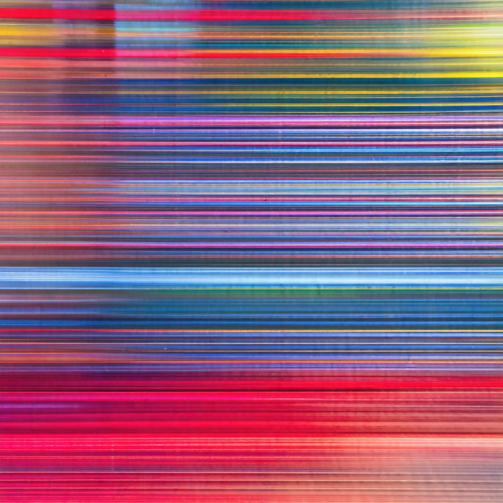Colorful, abstract art piece featuring a variety of color...