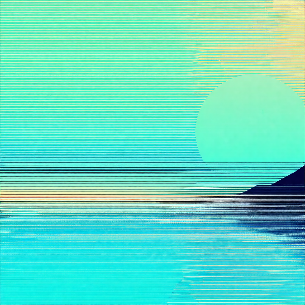 Beautiful ocean scene with a sunset in the background