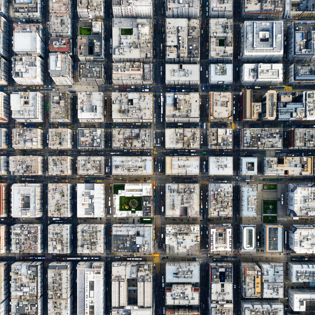 Large, detailed aerial view of a city, showcasing the cit...
