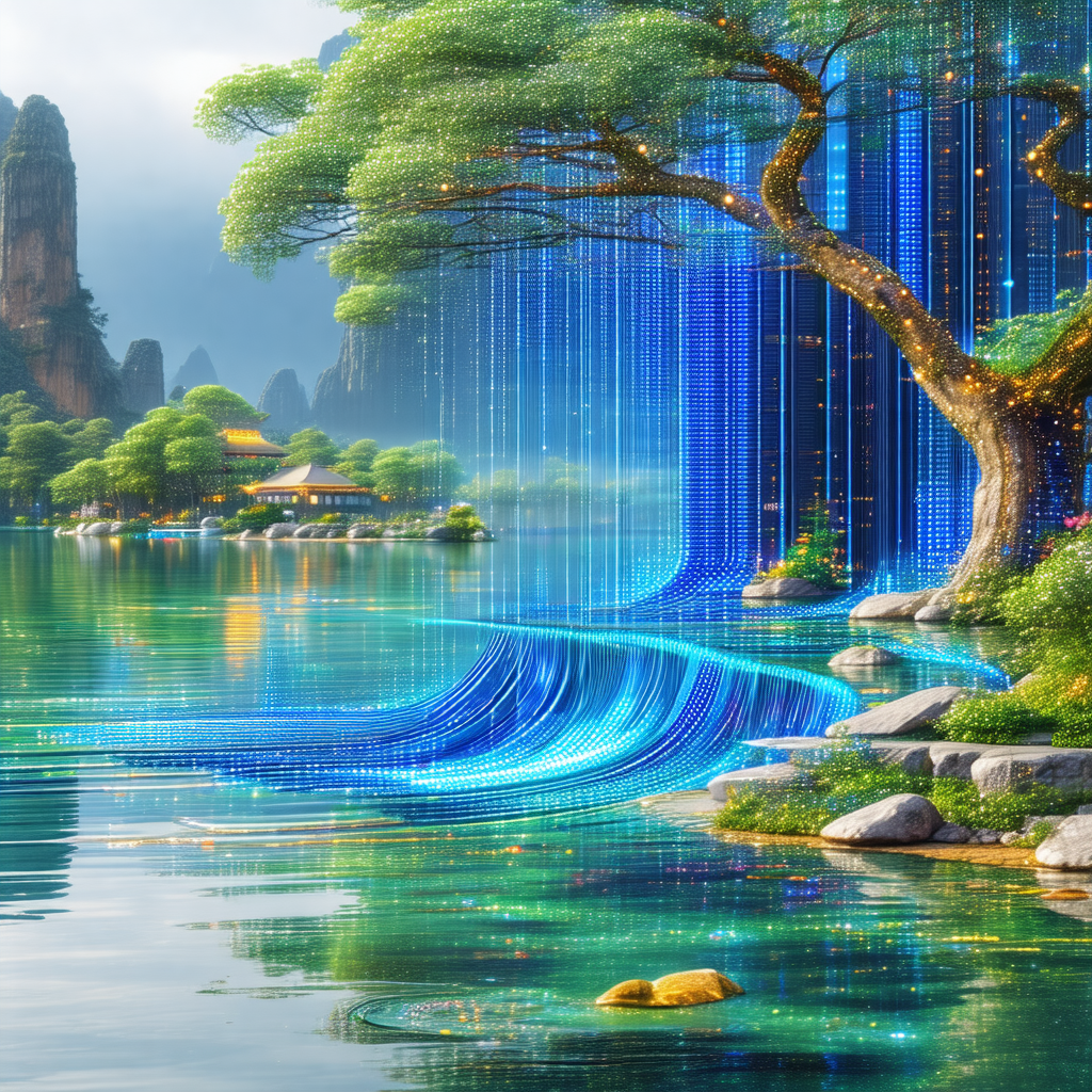 Beautifully rendered digital painting of a serene scene f...