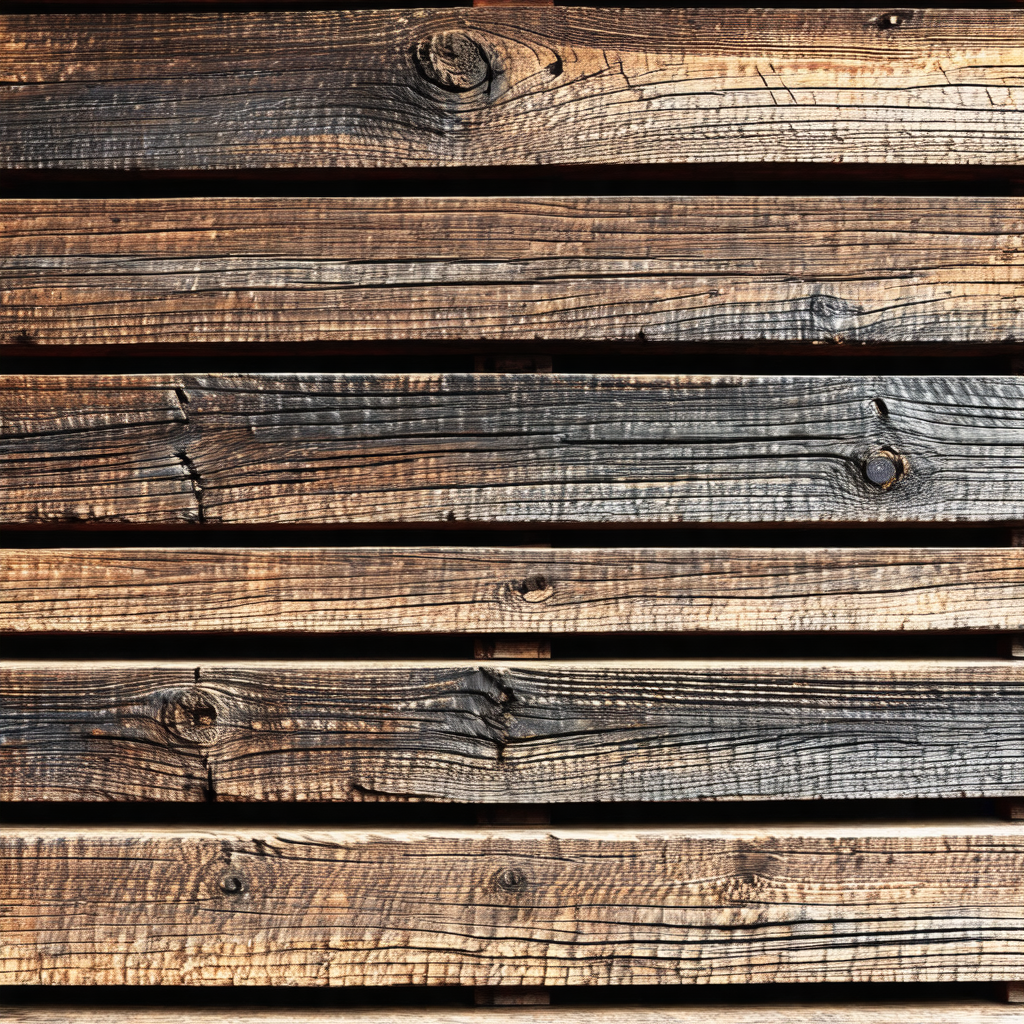 Wooden wall with a row of wooden planks