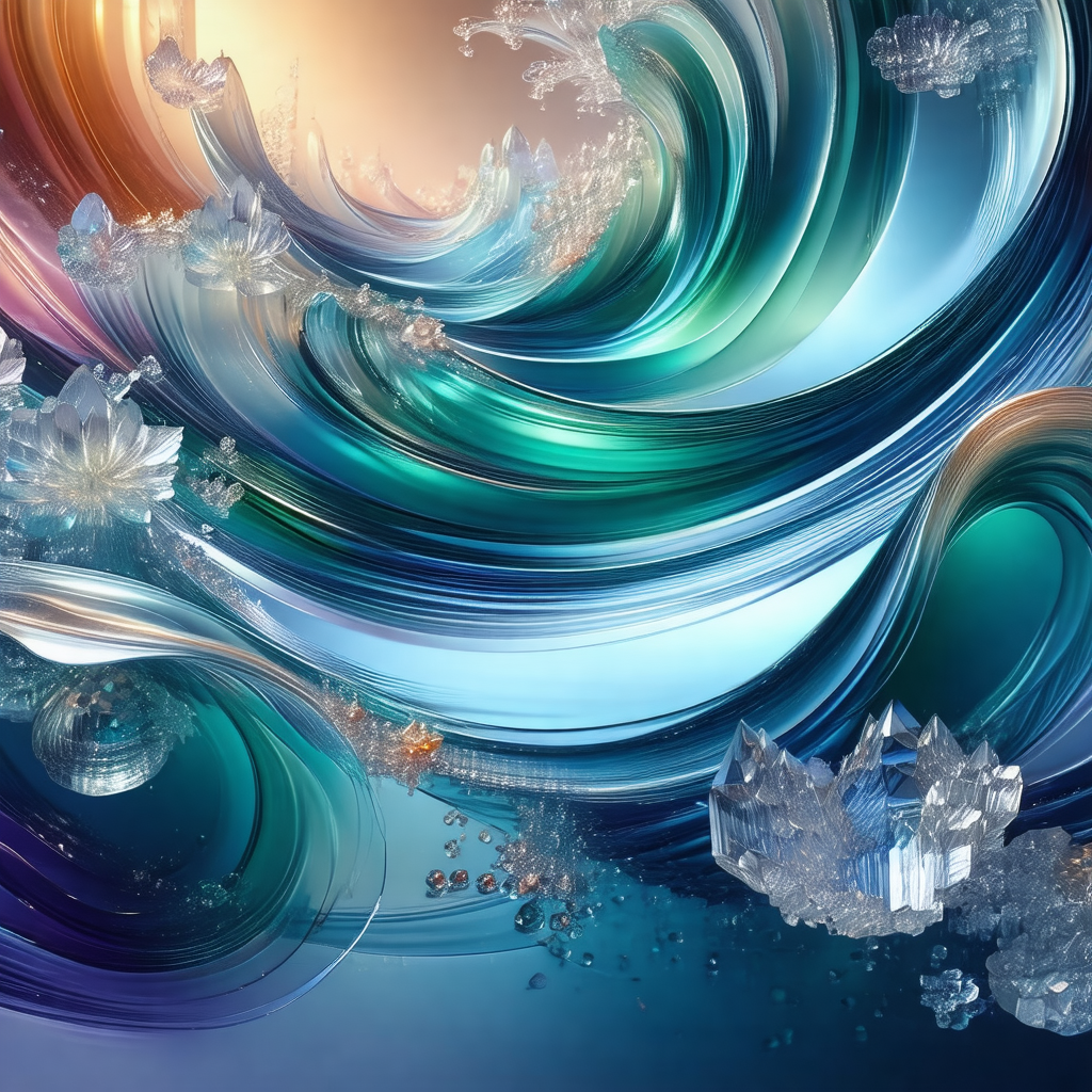 Vibrant and colorful painting of a wave, featuring a mix ...