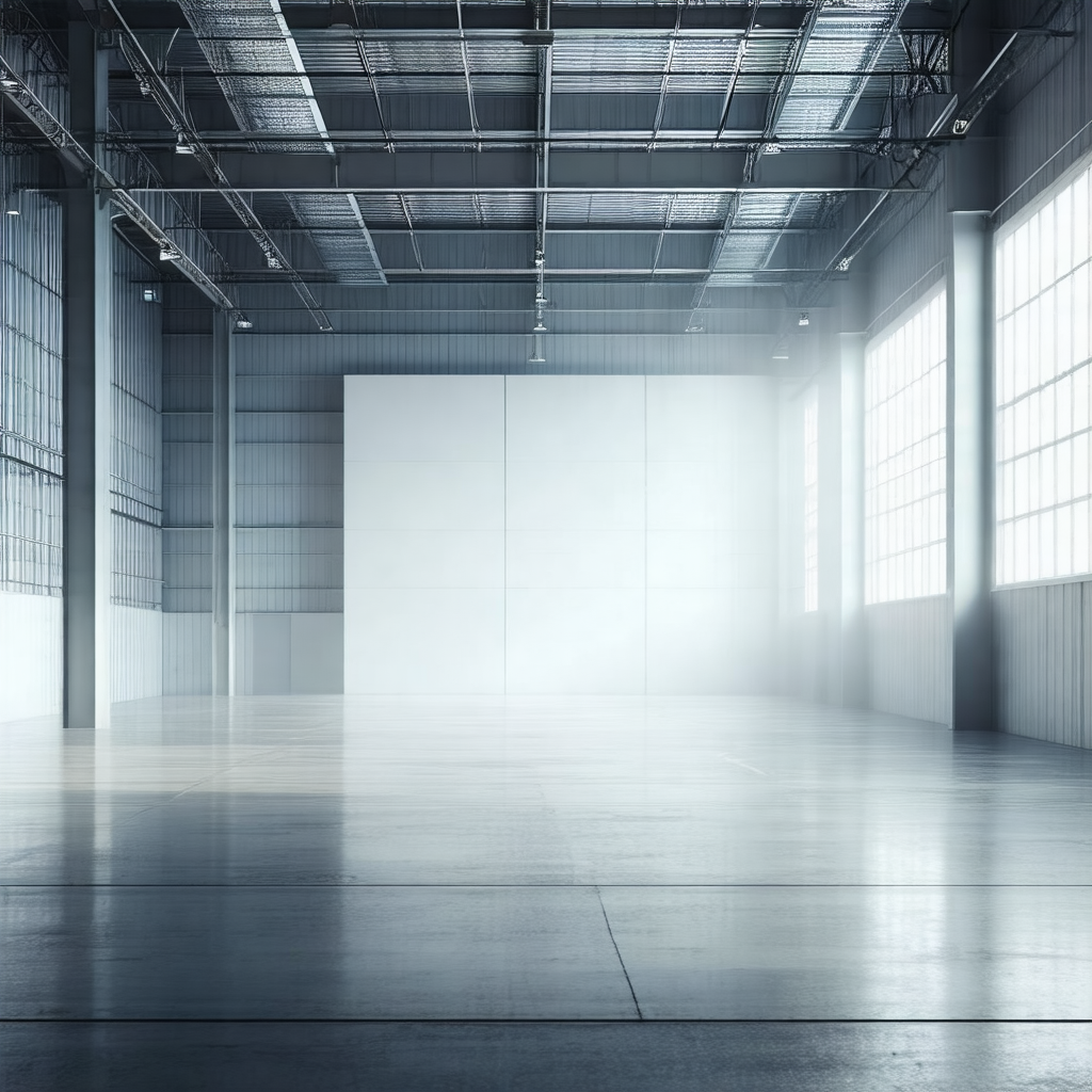 Large, empty warehouse with a high ceiling