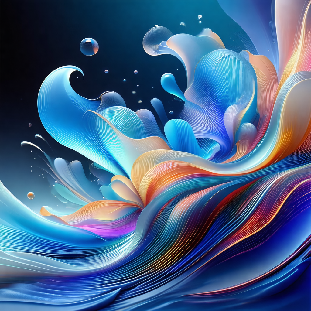 Colorful and abstract painting of a wave