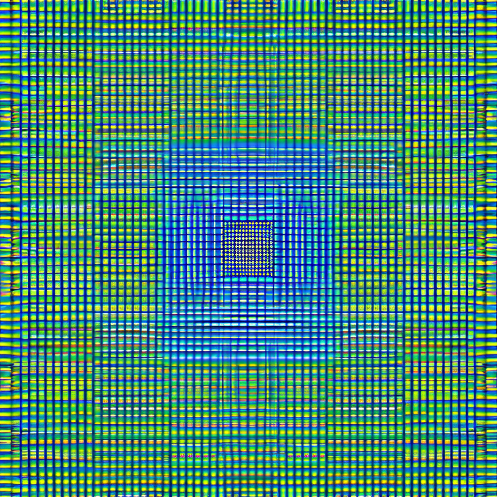 Close-up of a colorful, geometric pattern