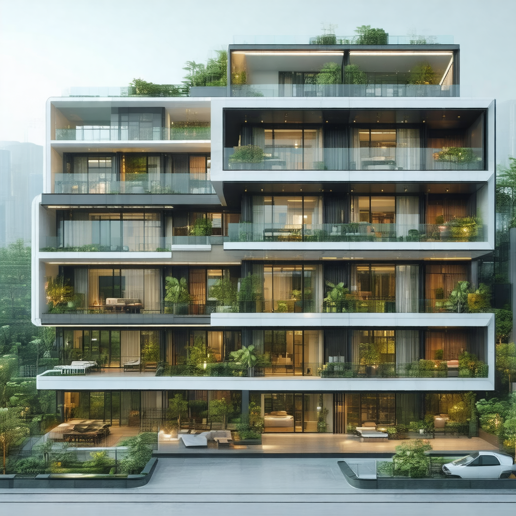 Large, modern building with a unique design