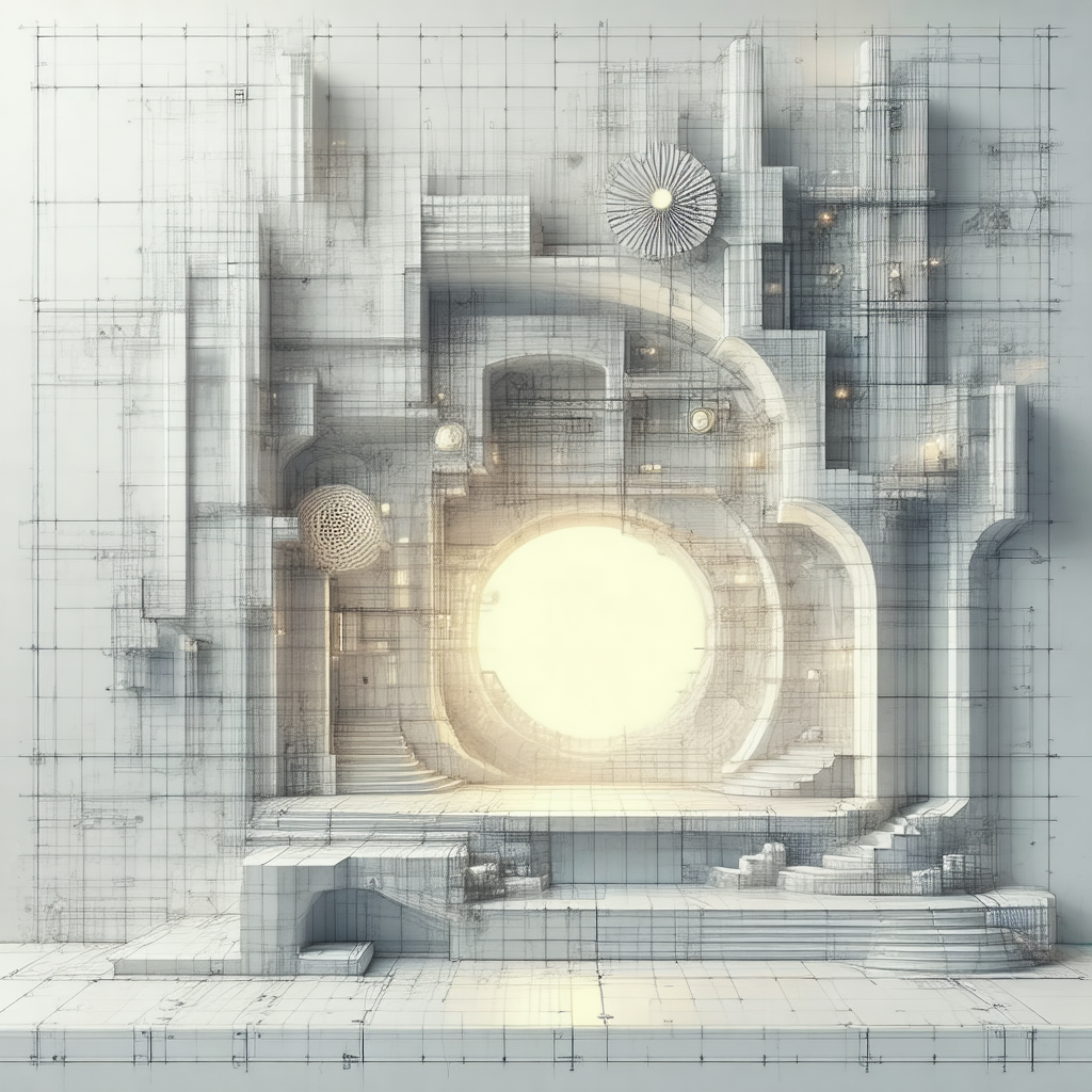 3d model of a futuristic building, possibly a space stati...