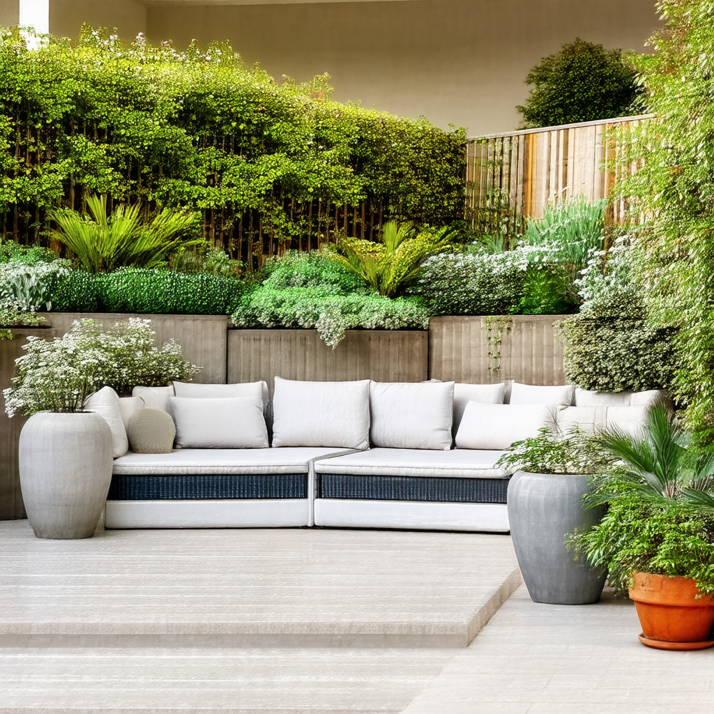 Large, well-maintained garden with a variety of plants an...