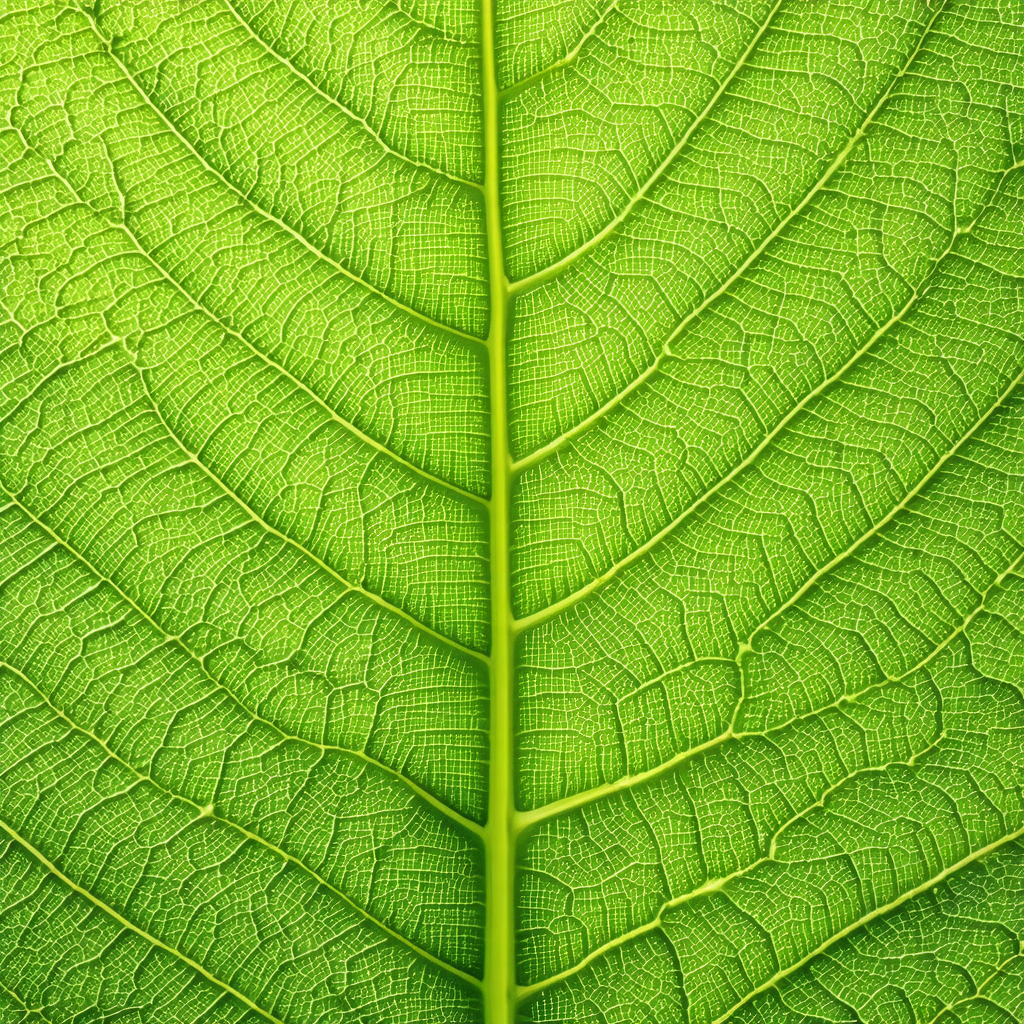 Close-up of a leaf, possibly a banana leaf, with a green ...