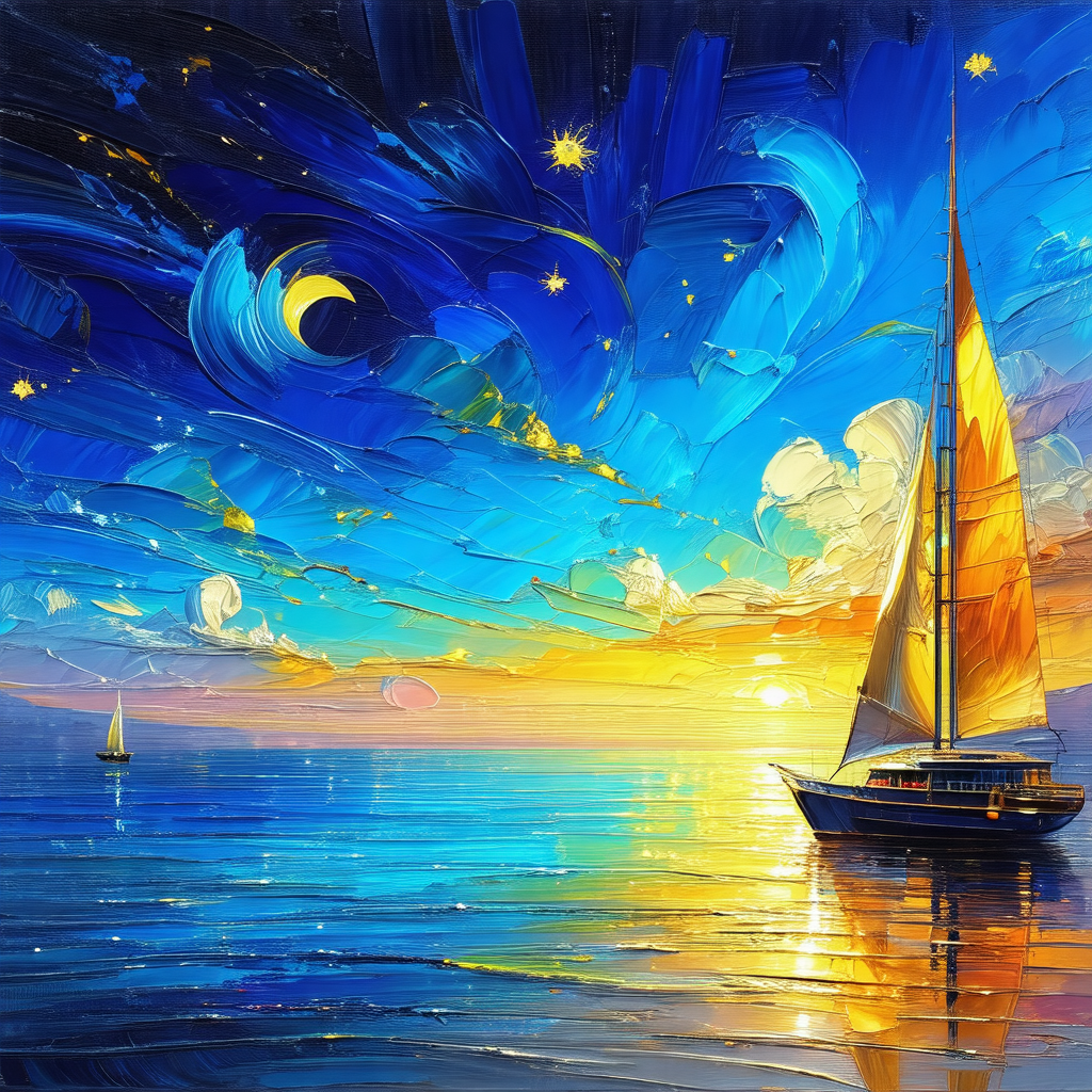Large sailboat floating on a body of water, possibly the ...
