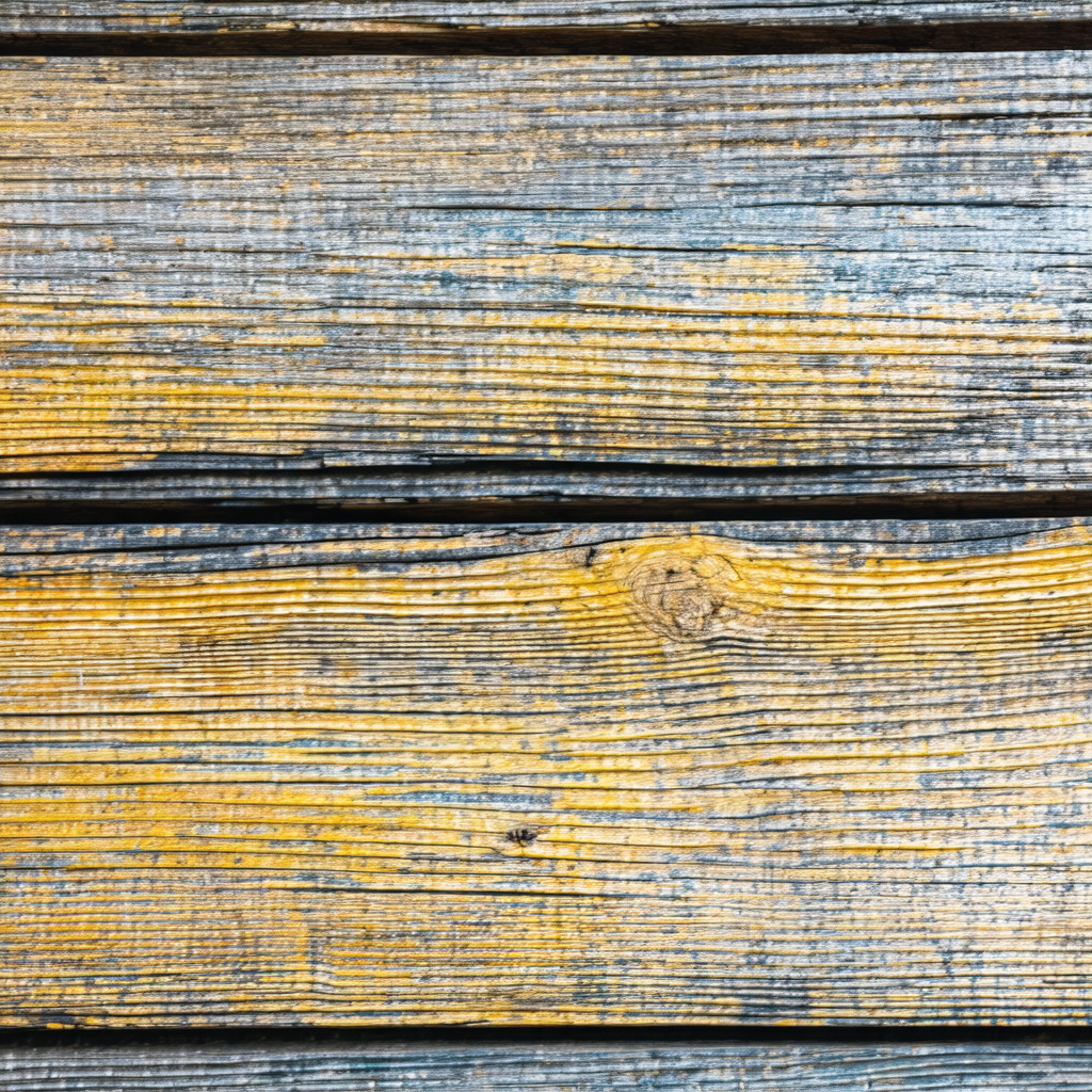 Wooden plank with a yellowish hue