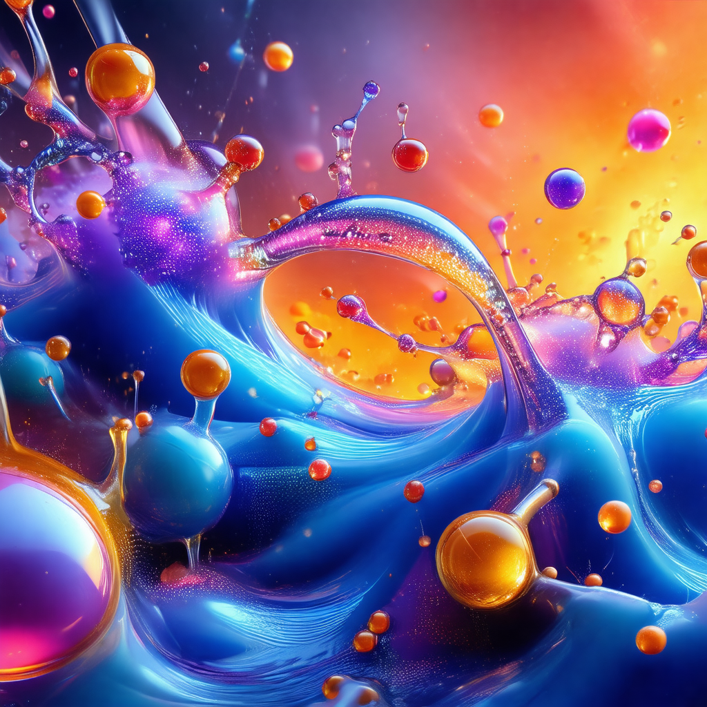 Vibrant and colorful painting of a wave, featuring a mix ...