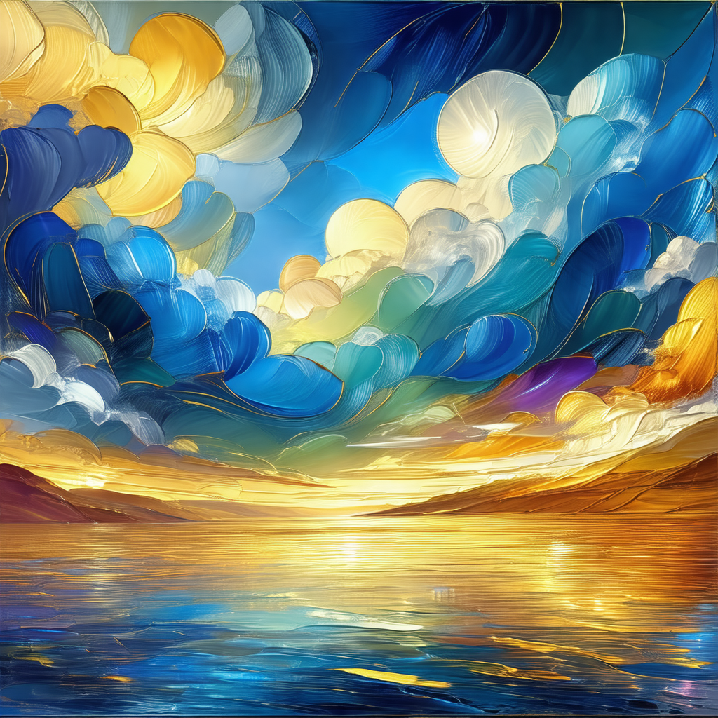 Beautiful sunset over a large body of water, possibly an ...