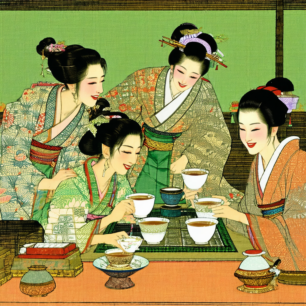 Group of four women sitting around a dining table, enjoyi...
