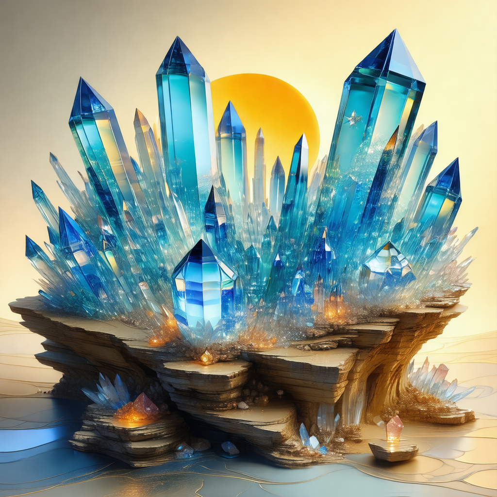 Large, intricately designed crystal structure, resembling...