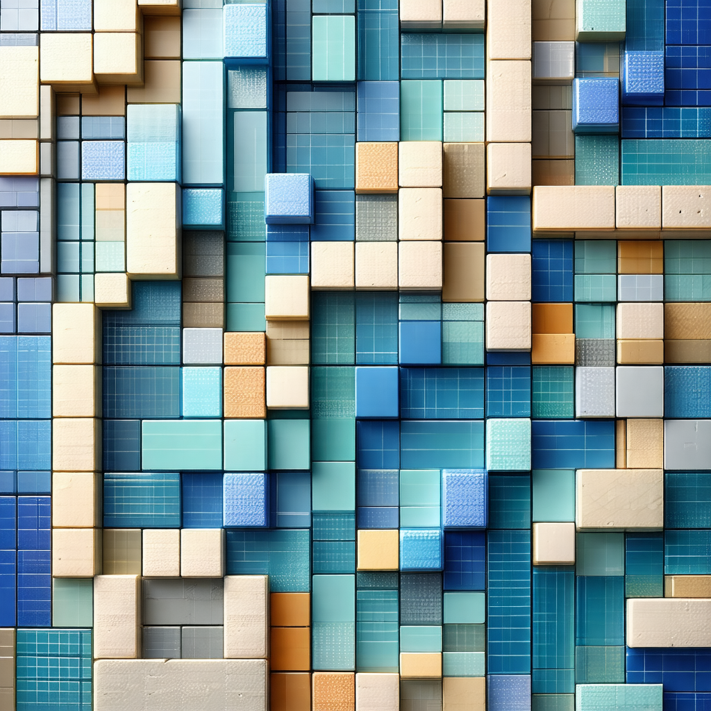 Large, colorful mosaic made up of various colored tiles