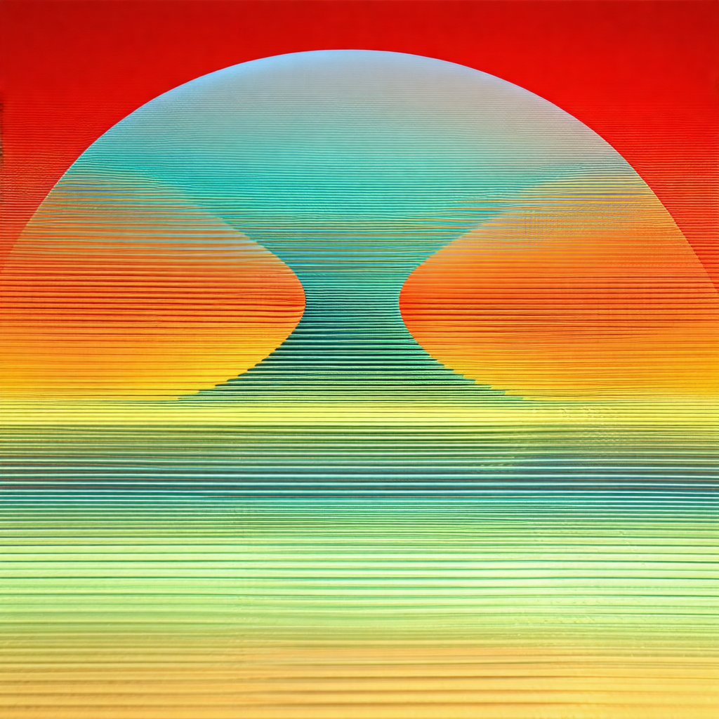 Large, colorful sunset with a vibrant orange hue