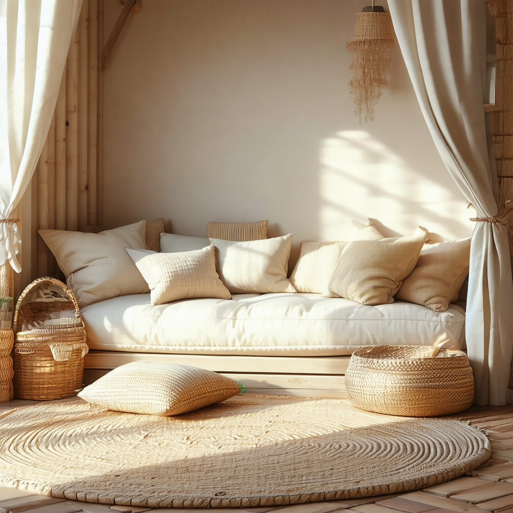 Cozy living room with a large white couch situated in the...