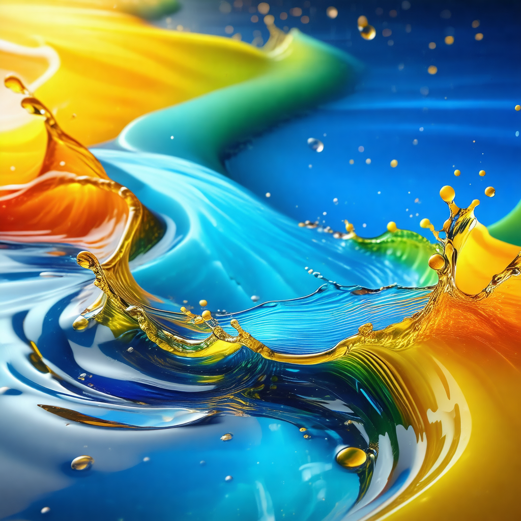 Vibrant and colorful painting of a wave