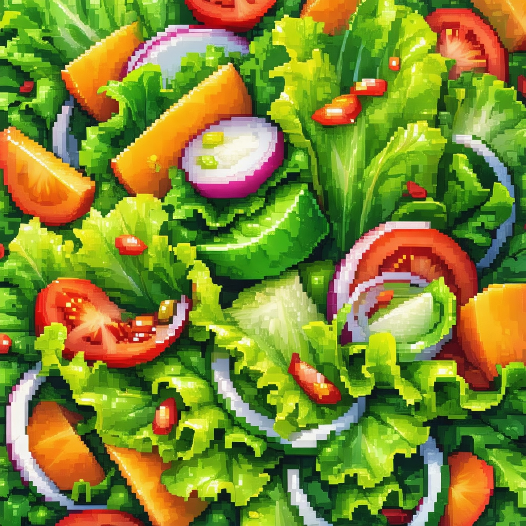 Colorful and detailed illustration of a salad made up of ...