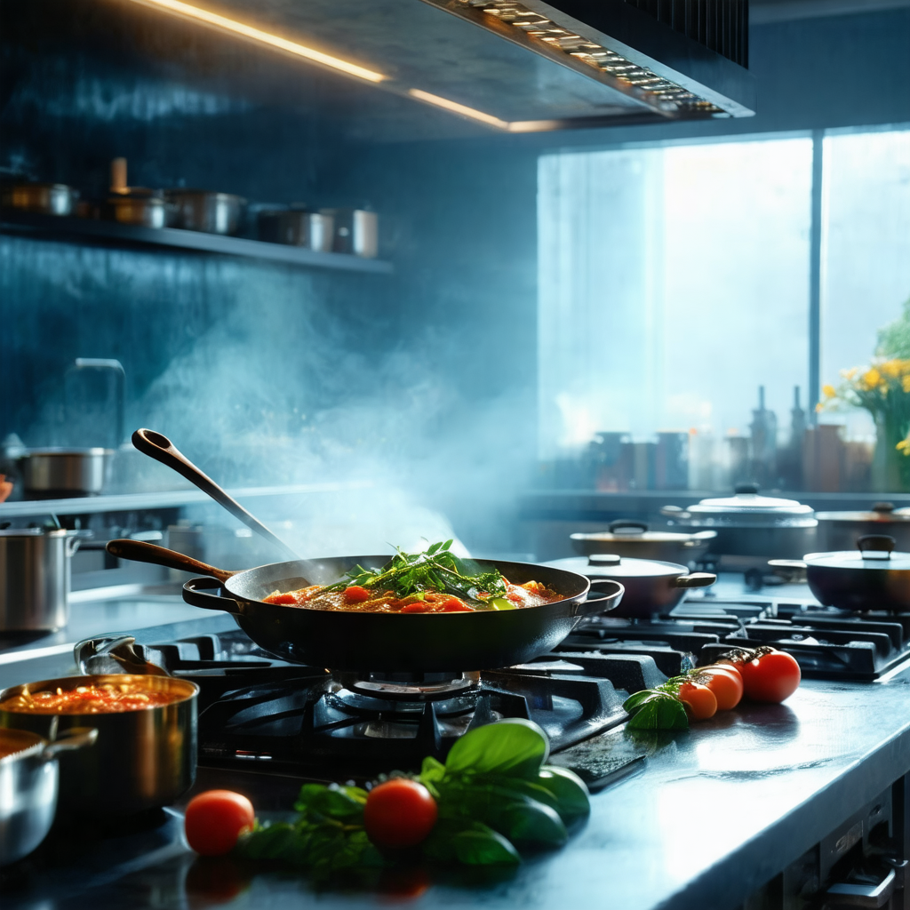 Large, well-equipped kitchen with a stove top oven and a ...