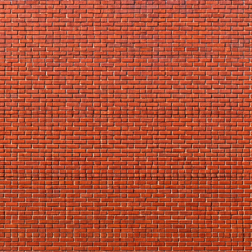 Large brick wall with a red brick pattern