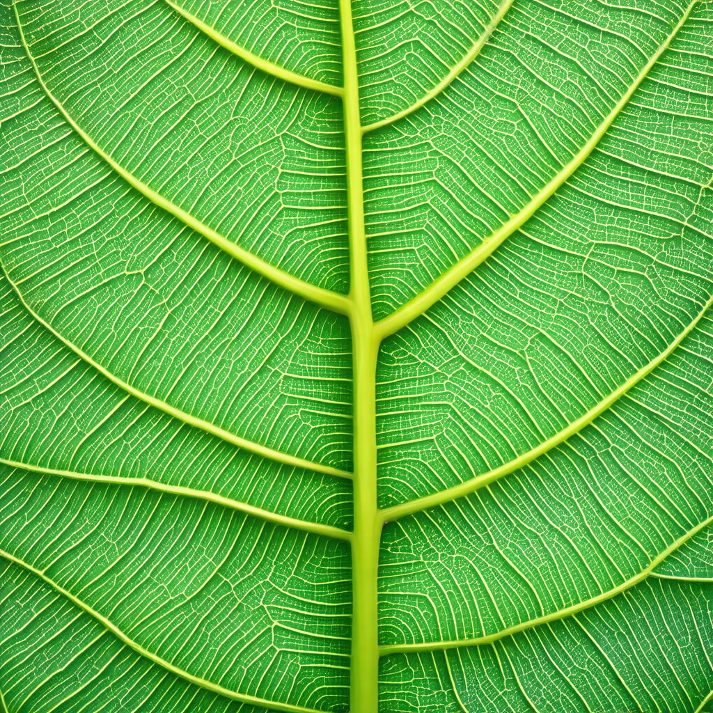 Close-up of a green leaf with a yellowish hue