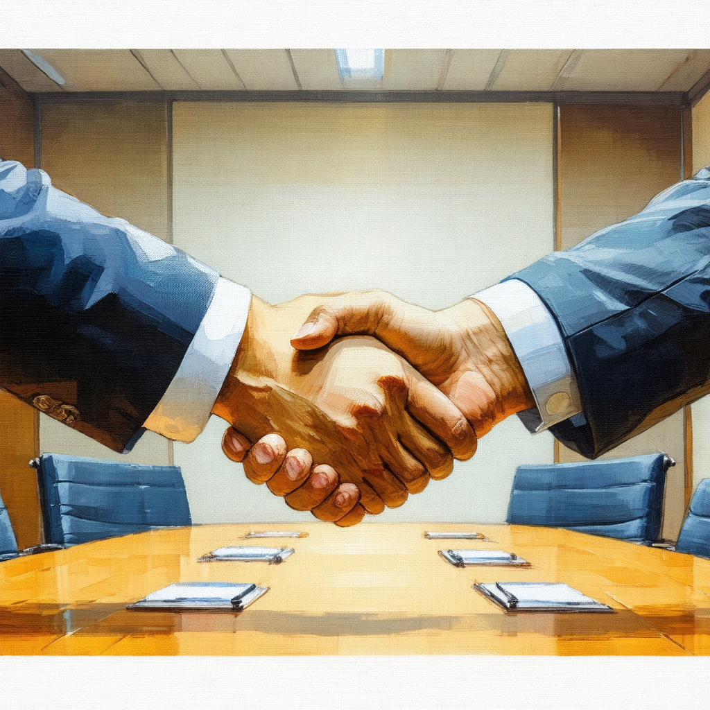 Business meeting taking place in a conference room