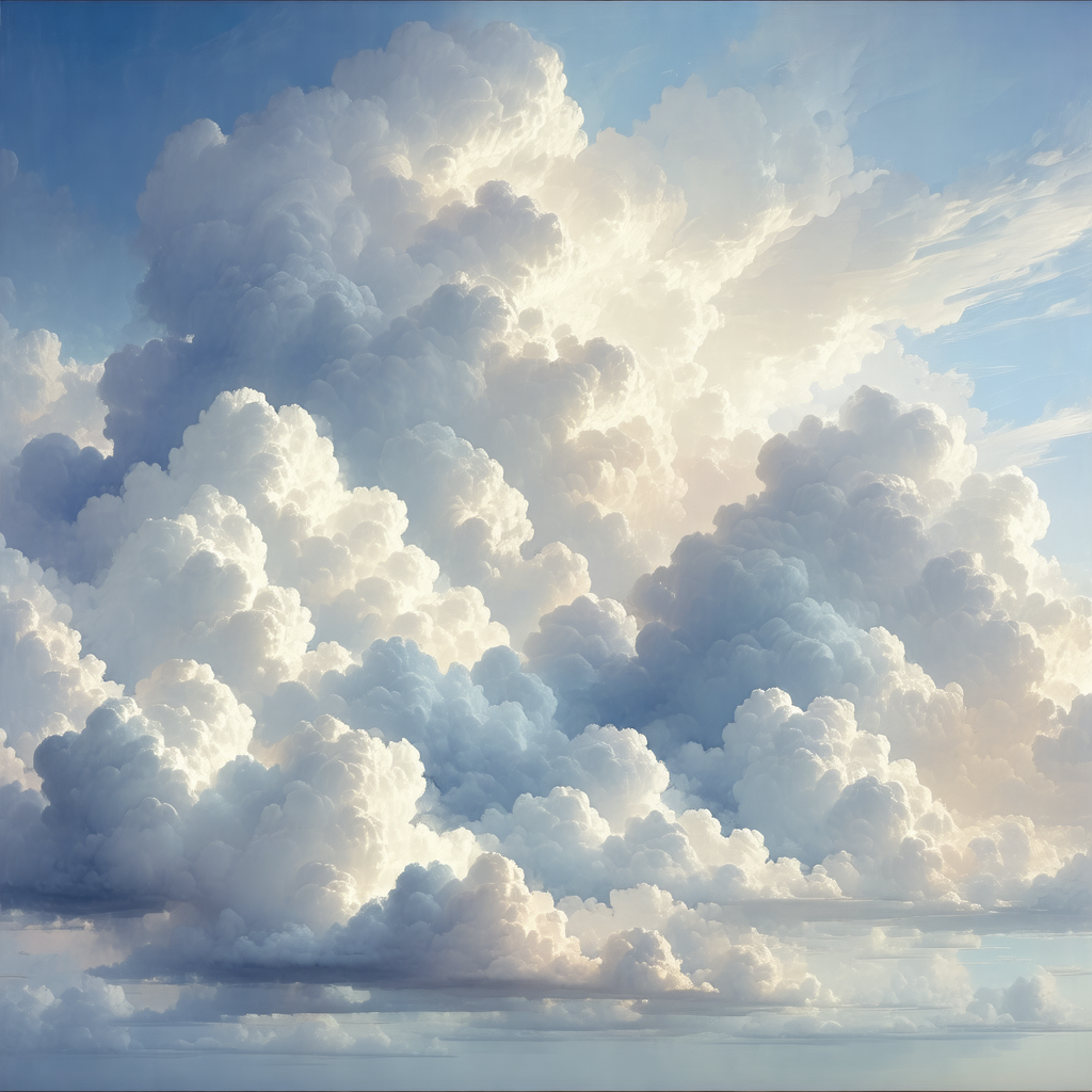 Large, cloudy sky with a variety of clouds scattered thro...