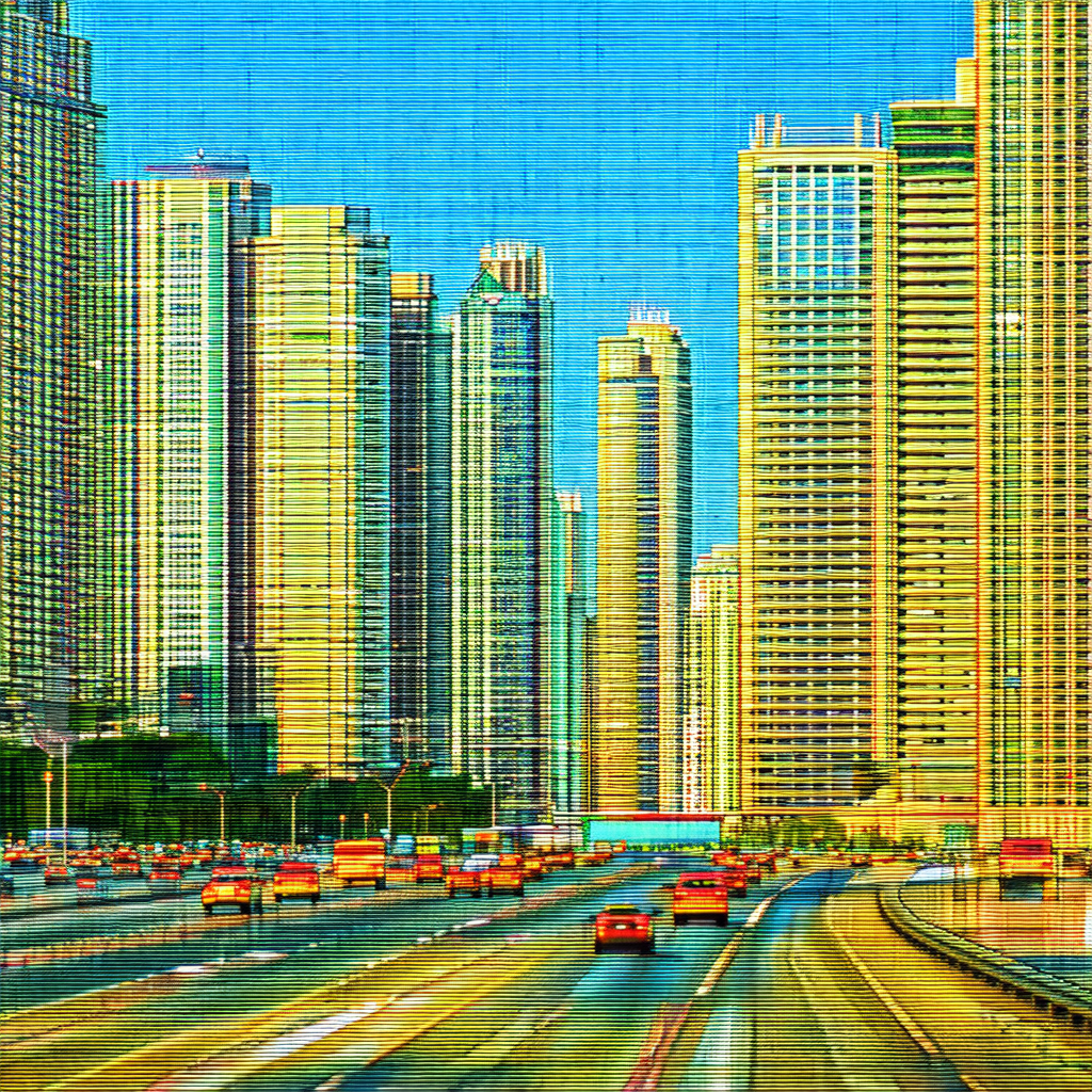 Busy city street filled with traffic
