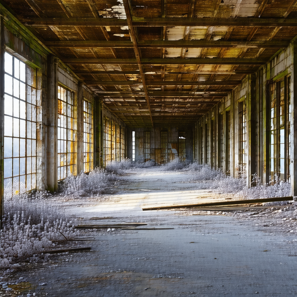 Large, empty building with a long hallway