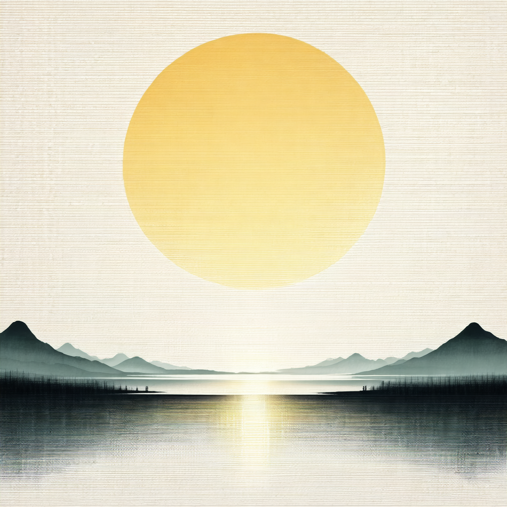 Beautiful sunset over a large body of water, possibly an ...