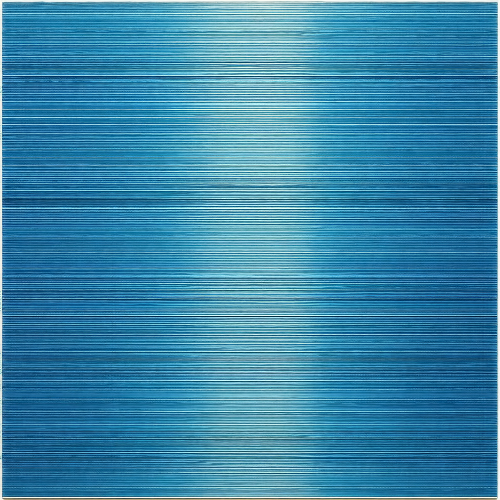 Large blue and white striped carpet