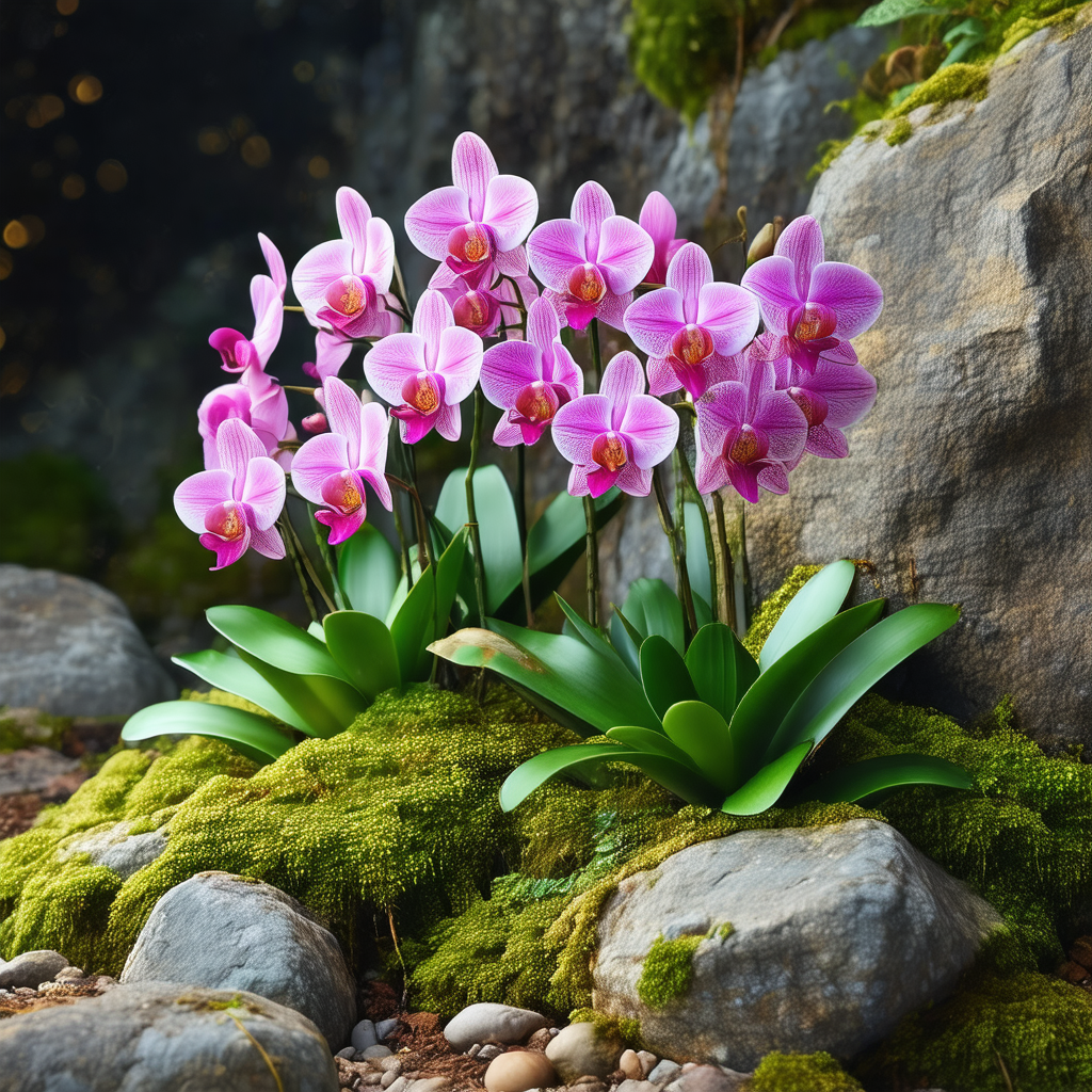 Beautiful garden scene with a variety of flowers and plants