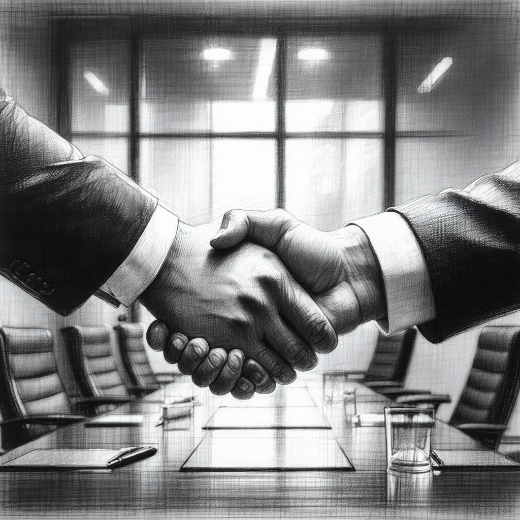 Business meeting taking place in a conference room