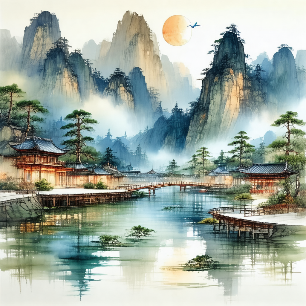 Serene scene of a river flowing through a mountainous area