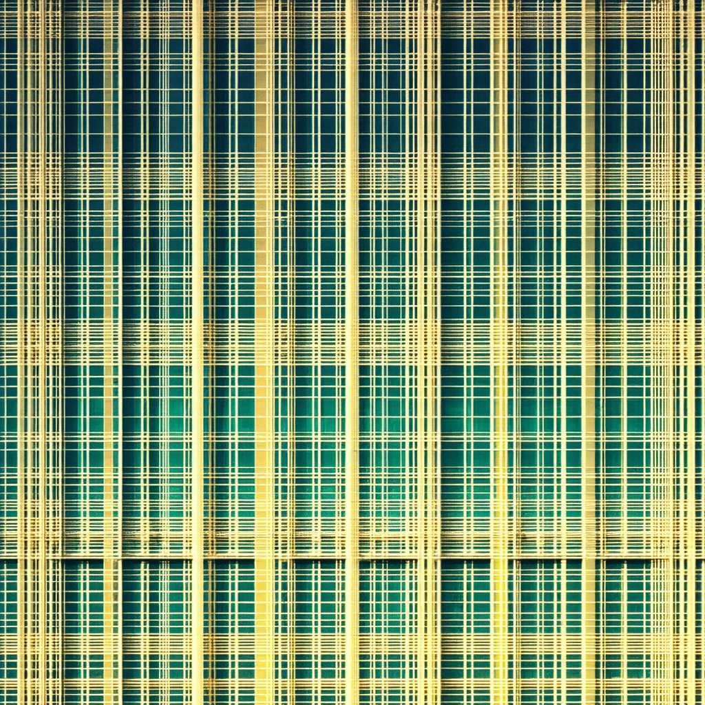 Large, blue and yellow checkered pattern