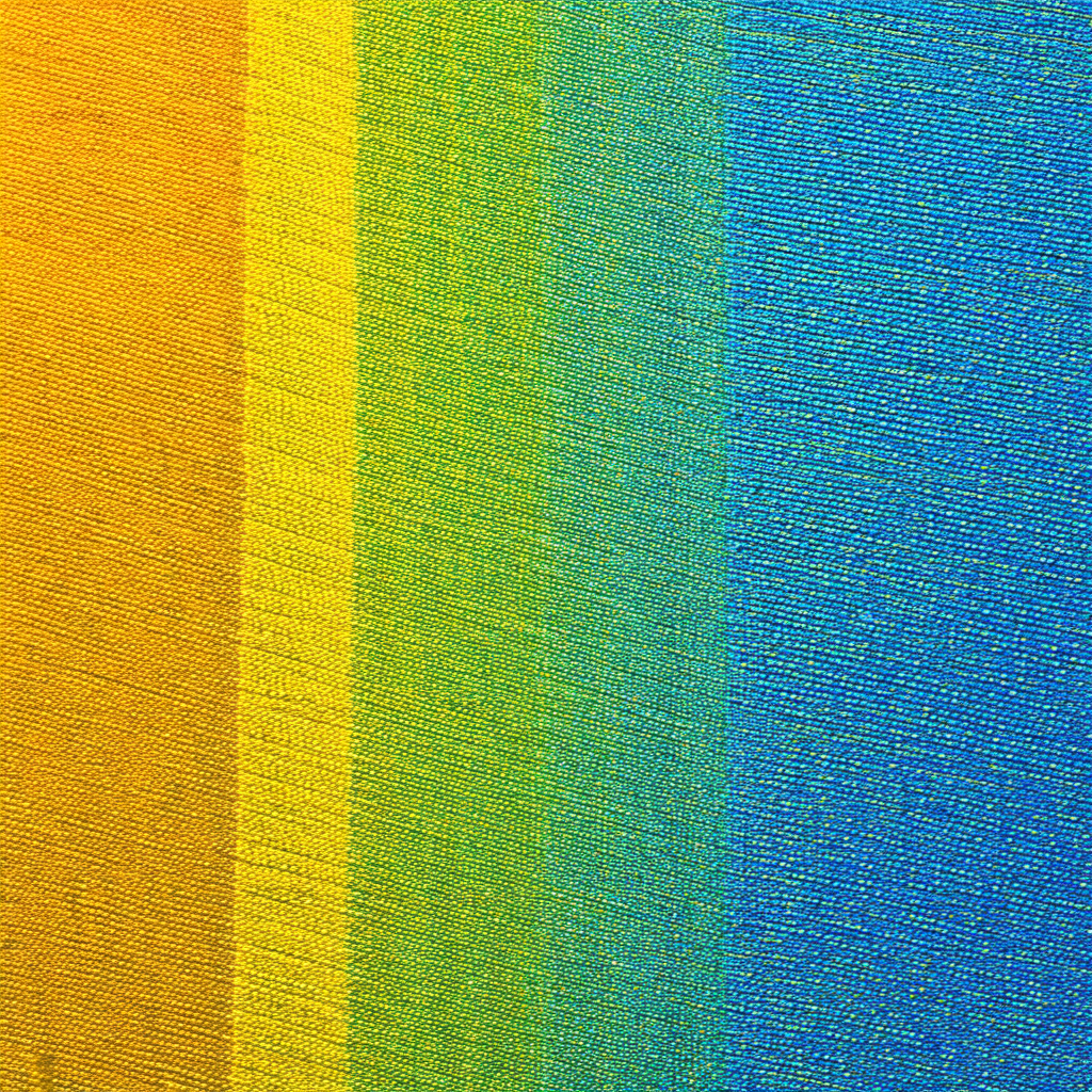Colorful, multi-colored cloth with a yellow, blue, and or...