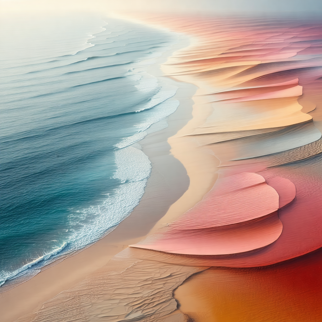 Beautiful beach scene with a large body of water in the b...
